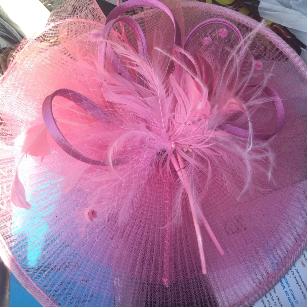 Pink tea party/derby hat